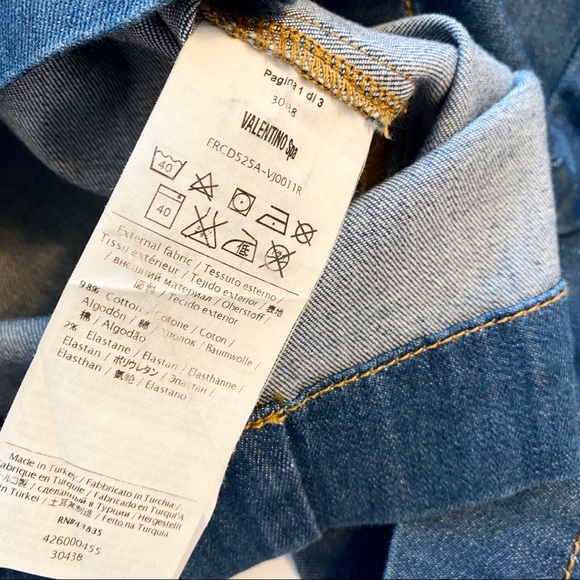 Red Valentino Ruffle Sleeve Denim Dress Size 4 - Picture 10 of 12